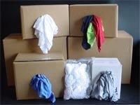 Recycled White T-Shirt Rags, 50LB Box